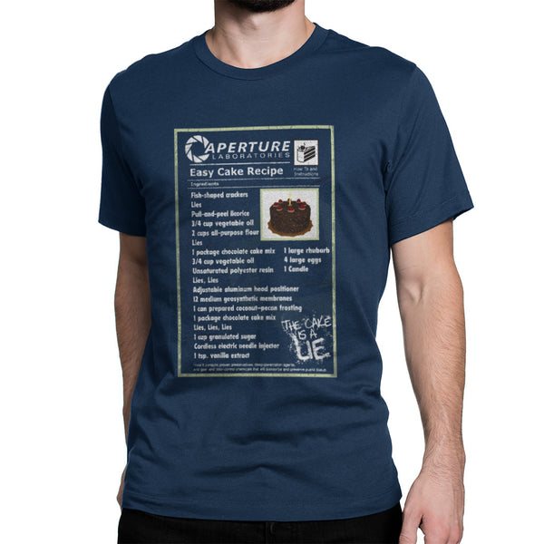the cake is a lie cake recipe t-shirt