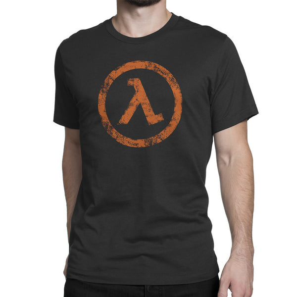 half life lambda logo t-shirt mens orange