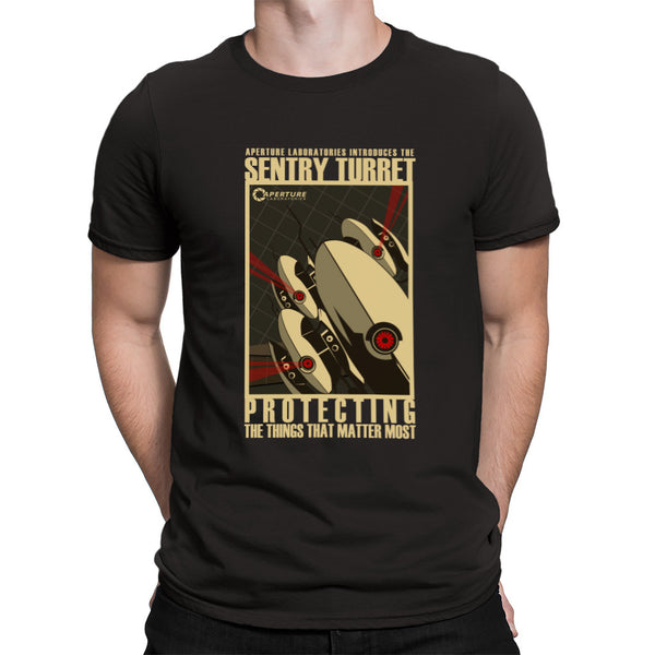 portal sentry turret t-shirt