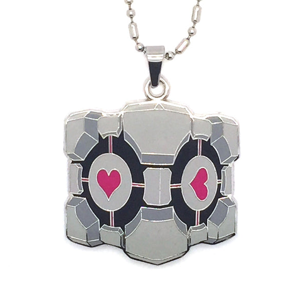 portal 2 weighted companion cube necklace