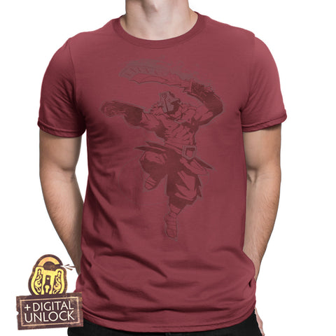 dota 2 juggernaut t-shirt red with digital unlock