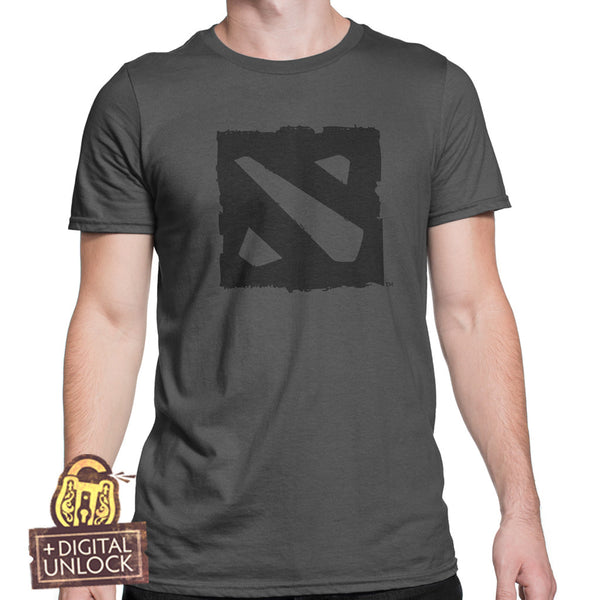 dota 2 t-shirt black logo with digital unlock
